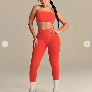 Women's Red Lava Gym Set
